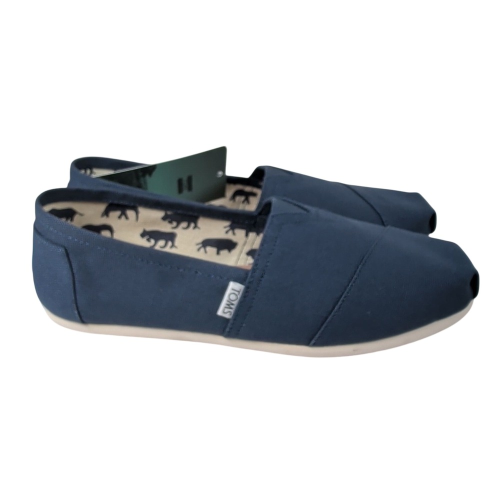 TOMS Women Size 9 Classic Navy Canvas Slip On Alpargata Flat